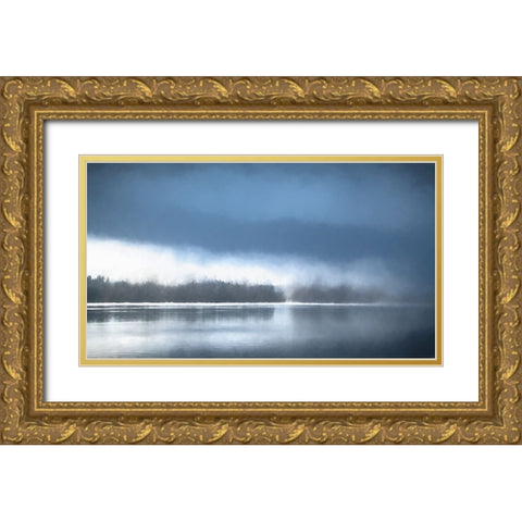 Columbia Mist Gold Ornate Wood Framed Art Print with Double Matting by Schwartz, Don