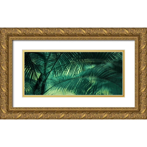 A Sunkissed Palms Gold Ornate Wood Framed Art Print with Double Matting by Schwartz, Don