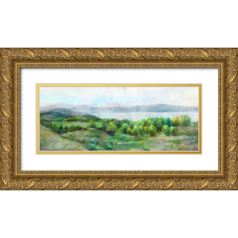Emerald Gold Ornate Wood Framed Art Print with Double Matting by Theodosiu, Matina