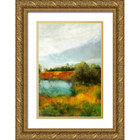 Bronze Horizon I Gold Ornate Wood Framed Art Print with Double Matting by Theodosiu, Matina
