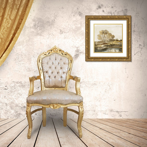 Golden Forest I Gold Ornate Wood Framed Art Print with Double Matting by Theodosiou, Matina