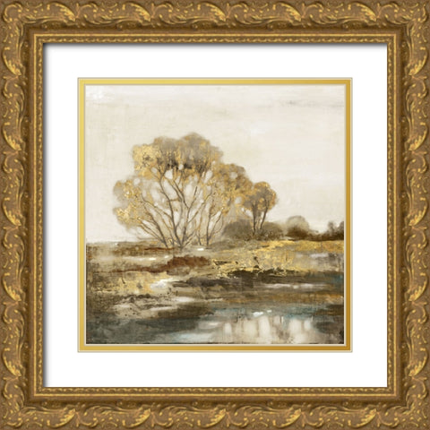 Golden Forest I Gold Ornate Wood Framed Art Print with Double Matting by Theodosiou, Matina