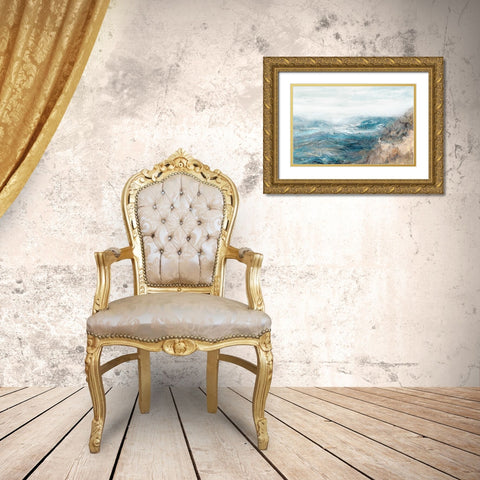 Rippling Away II  Gold Ornate Wood Framed Art Print with Double Matting by Theodosiou, Matina