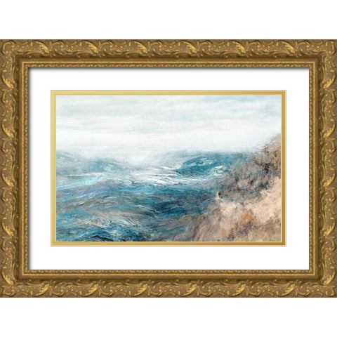 Rippling Away II  Gold Ornate Wood Framed Art Print with Double Matting by Theodosiou, Matina