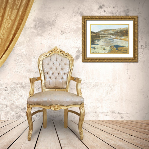 Snovy Hills Gold Ornate Wood Framed Art Print with Double Matting by Theodosiou, Matina