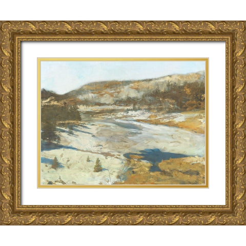 Snovy Hills Gold Ornate Wood Framed Art Print with Double Matting by Theodosiou, Matina
