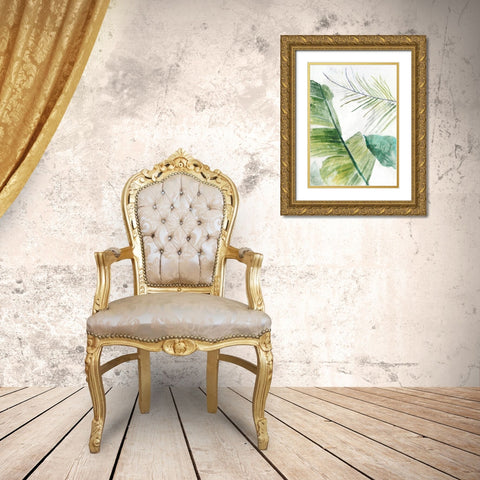 Tropical Greenary II Gold Ornate Wood Framed Art Print with Double Matting by Theodosiou, Matina