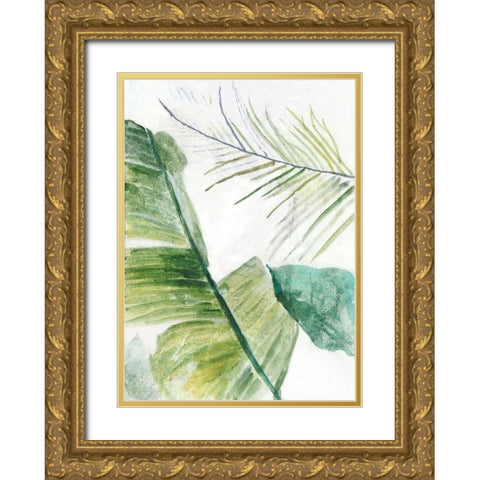 Tropical Greenary II Gold Ornate Wood Framed Art Print with Double Matting by Theodosiou, Matina
