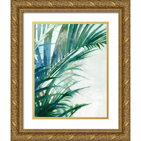 Lush Tropical  Gold Ornate Wood Framed Art Print with Double Matting by Theodosiou, Matina