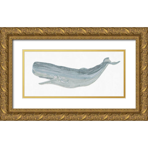 Humpback Whale II Gold Ornate Wood Framed Art Print with Double Matting by Stellar Design Studio