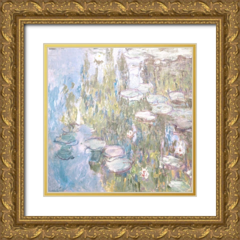 Water Lillies II   Gold Ornate Wood Framed Art Print with Double Matting by Stellar Design Studio