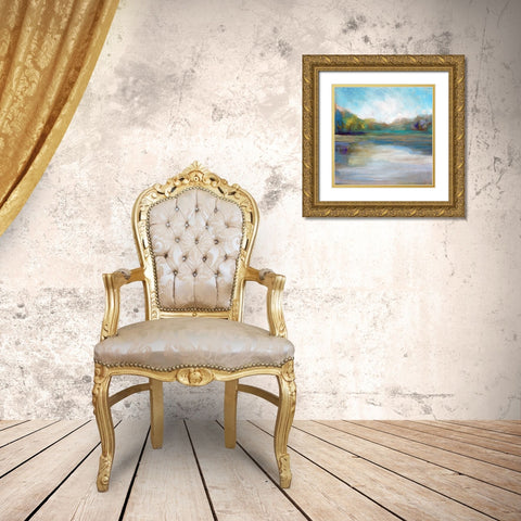 Mid Day Pond I Gold Ornate Wood Framed Art Print with Double Matting by Stellar Design Studio