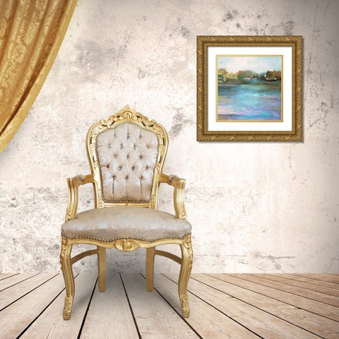 Mid Day Pond II   Gold Ornate Wood Framed Art Print with Double Matting by Stellar Design Studio