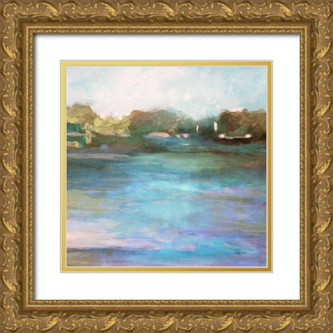 Mid Day Pond II   Gold Ornate Wood Framed Art Print with Double Matting by Stellar Design Studio