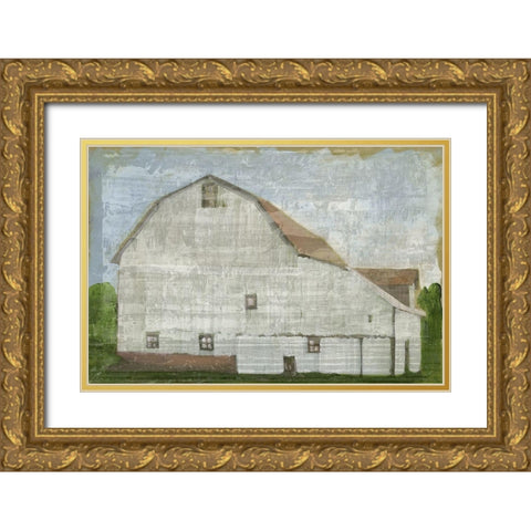 Country Barn I  Gold Ornate Wood Framed Art Print with Double Matting by Stellar Design Studio