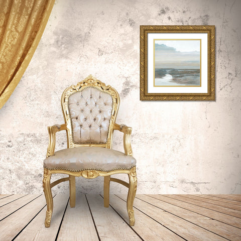 Seaside Study Gold Ornate Wood Framed Art Print with Double Matting by Stellar Design Studio