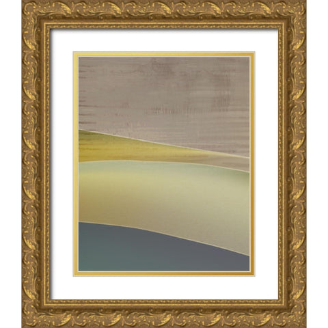 Yellow Flow I  Gold Ornate Wood Framed Art Print with Double Matting by Suma And Guillen