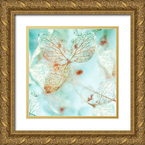 Floral Blues I  Gold Ornate Wood Framed Art Print with Double Matting by Surma And Guillen
