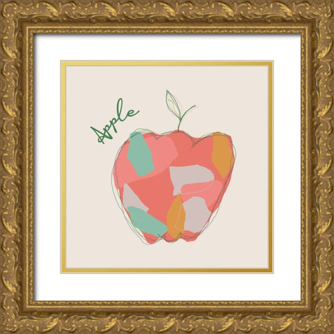 Fresh Apple Gold Ornate Wood Framed Art Print with Double Matting by J:L Design