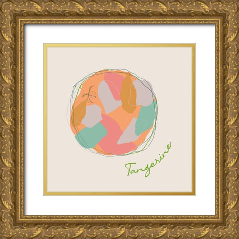 Fresh Tangerine Gold Ornate Wood Framed Art Print with Double Matting by J:L Design
