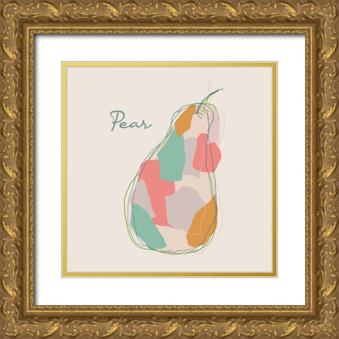 Fresh Pear Gold Ornate Wood Framed Art Print with Double Matting by J:L Design