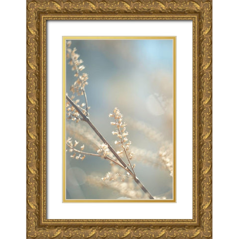 Golden Branch I  Gold Ornate Wood Framed Art Print with Double Matting by J:L Design