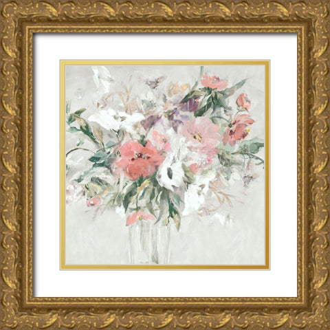 Floral Bouquet  Gold Ornate Wood Framed Art Print with Double Matting by Pepe, Susan