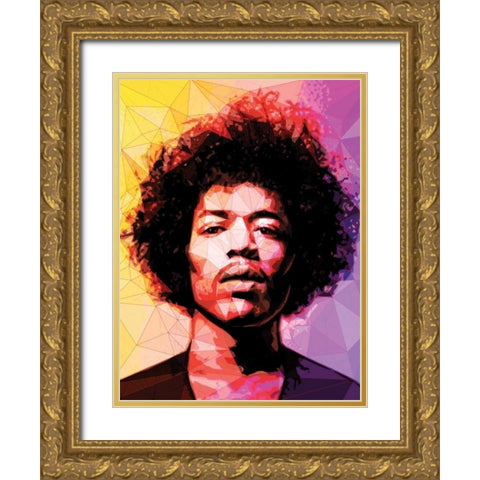 Jimi Gold Ornate Wood Framed Art Print with Double Matting by Varrasso, Enrico