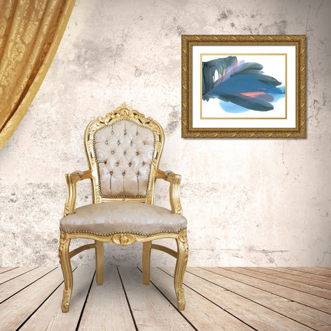 Wing Feathers Gold Ornate Wood Framed Art Print with Double Matting by McFarland, Vicki