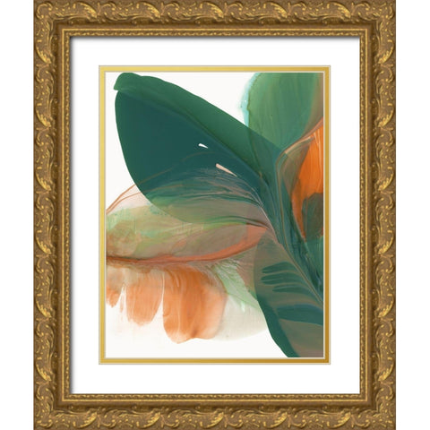 Green Parrot I  Gold Ornate Wood Framed Art Print with Double Matting by McFarland, Vicki