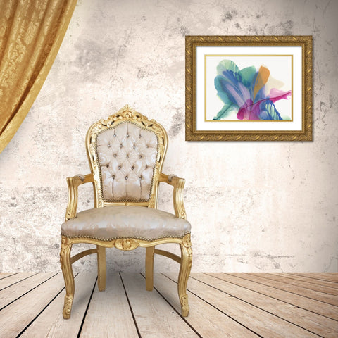 Blooming Purple Gold Ornate Wood Framed Art Print with Double Matting by McFarland, Vicki