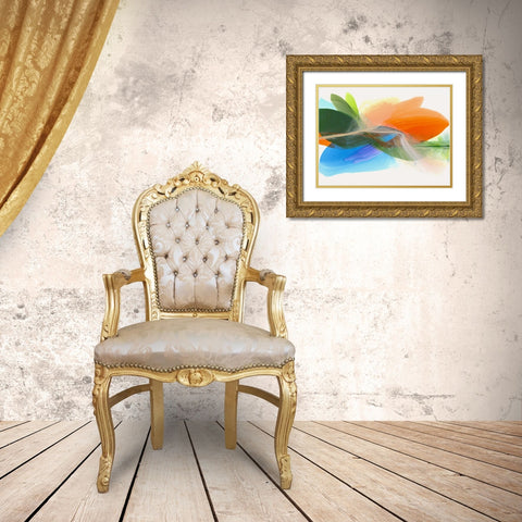 Orange Burst Gold Ornate Wood Framed Art Print with Double Matting by McFarland, Vicki