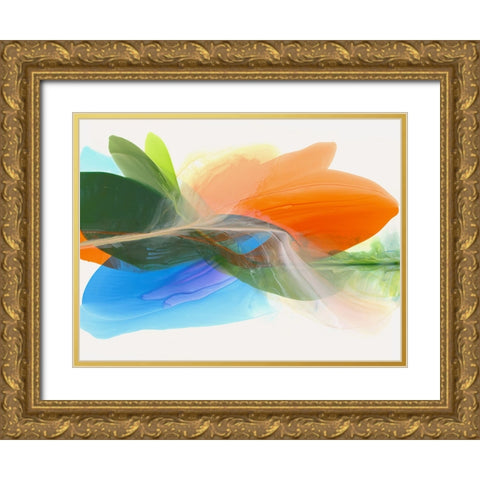 Orange Burst Gold Ornate Wood Framed Art Print with Double Matting by McFarland, Vicki
