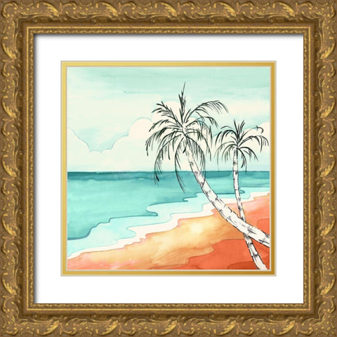 Tropical Beach  Gold Ornate Wood Framed Art Print with Double Matting by Mavis, Luna