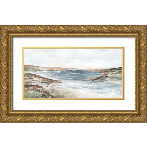 Calm Seacoast  Gold Ornate Wood Framed Art Print with Double Matting by Mavis, Luna