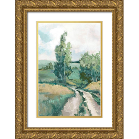 Tuscany Hills  Gold Ornate Wood Framed Art Print with Double Matting by Mavis, Luna