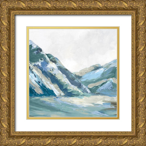 Blue Palette Mountains I Gold Ornate Wood Framed Art Print with Double Matting by Mavis, Luna