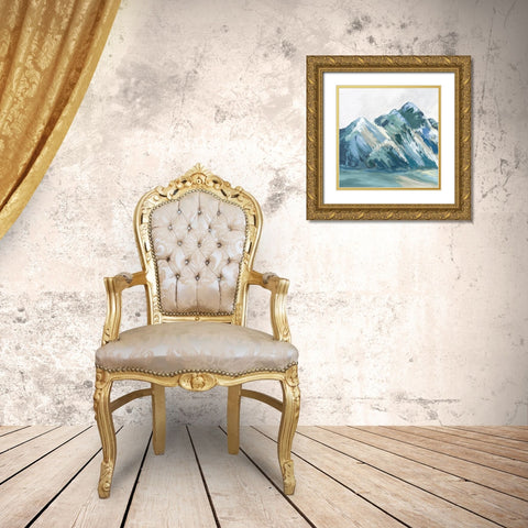 Blue Palette Mountains II Gold Ornate Wood Framed Art Print with Double Matting by Mavis, Luna
