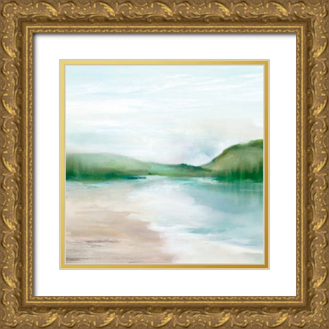 Dawn on the Lake Gold Ornate Wood Framed Art Print with Double Matting by Mavis, Luna