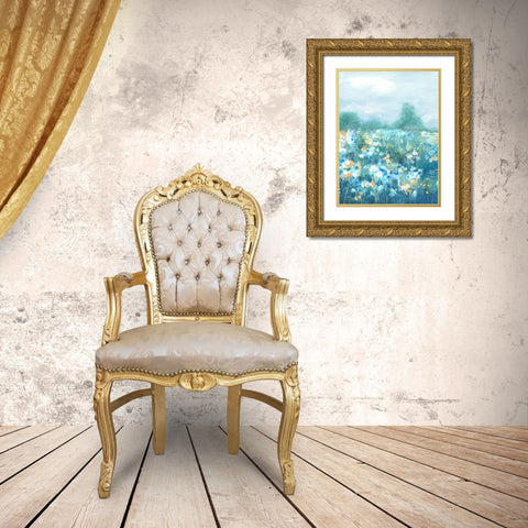 Wild Flower Oasis I Gold Ornate Wood Framed Art Print with Double Matting by Mavis, Luna