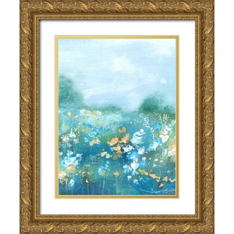Wild Flower Oasis II Gold Ornate Wood Framed Art Print with Double Matting by Mavis, Luna