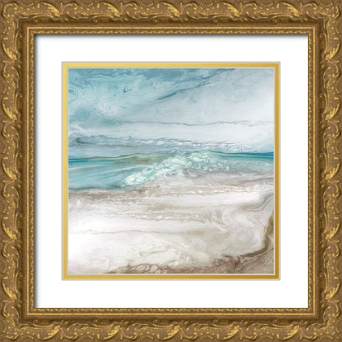 Seaside Symphony Gold Ornate Wood Framed Art Print with Double Matting by Mavis, Luna
