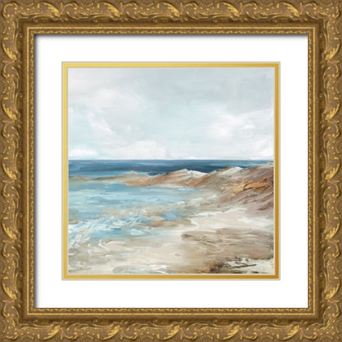 Sunkissed Sand and Sea Gold Ornate Wood Framed Art Print with Double Matting by Mavis, Luna