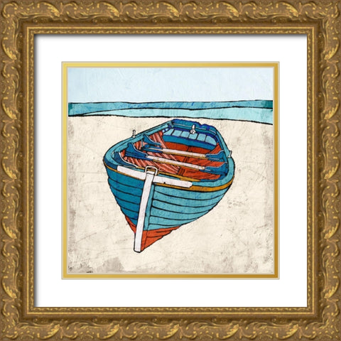 Smooth Sea Gold Ornate Wood Framed Art Print with Double Matting by Cacho, E.L.
