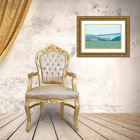 Behind the Hills Gold Ornate Wood Framed Art Print with Double Matting by Cacho, E.L