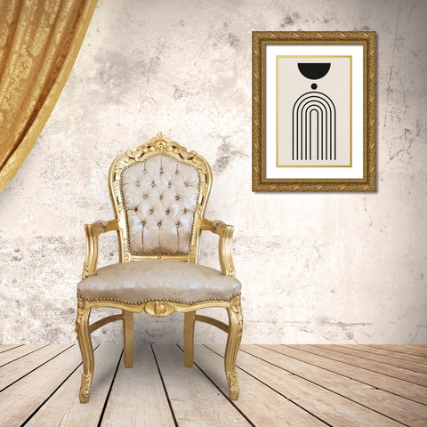 Geometric Minimalist I  Gold Ornate Wood Framed Art Print with Double Matting by William, Gary