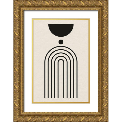 Geometric Minimalist I  Gold Ornate Wood Framed Art Print with Double Matting by William, Gary