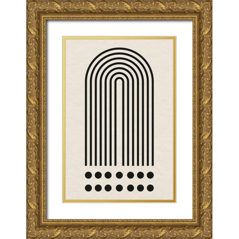 Geometric Minimalist II  Gold Ornate Wood Framed Art Print with Double Matting by William, Gary