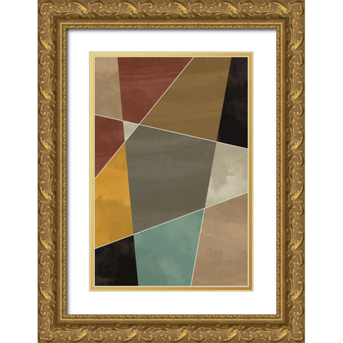 Geometric Jewels I  Gold Ornate Wood Framed Art Print with Double Matting by William, Gary