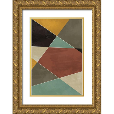 Geometric Jewels II  Gold Ornate Wood Framed Art Print with Double Matting by William, Gary